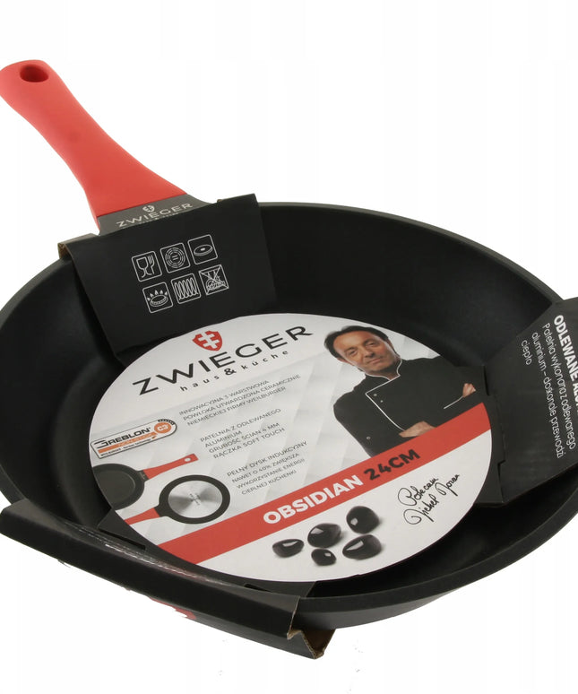 Tradicinė keptuvė Zwieger Obsidian, indukcinė, Greblon C3+, 28 cm