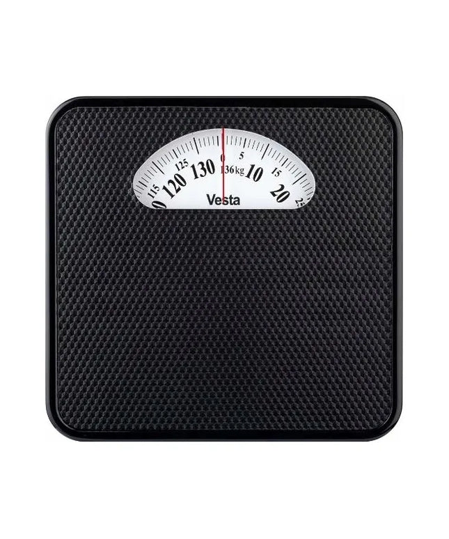 Tradicinės vonios svarstyklės VESTA EBS05B iki 136 kg, juodas metalinis korpusas