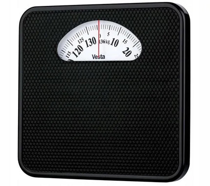 Tradicinės vonios svarstyklės VESTA EBS05B iki 136 kg, juodas metalinis korpusas