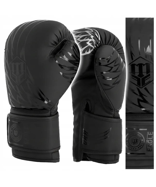 Treniruočių ir sparingo bokso pirštinės MASTERS RPU-BLACK-EAGLE RPU-10 14 oz
