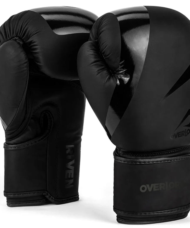 Treniruotėms skirtos bokso pirštinės Overlord Riven juodos, 12oz