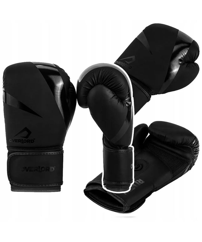 Treniruotėms skirtos bokso pirštinės Overlord Riven juodos, 12oz