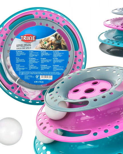 TRIXIE Catch the Balls plastikinė kamuoliukų bokšto žaislas katėms