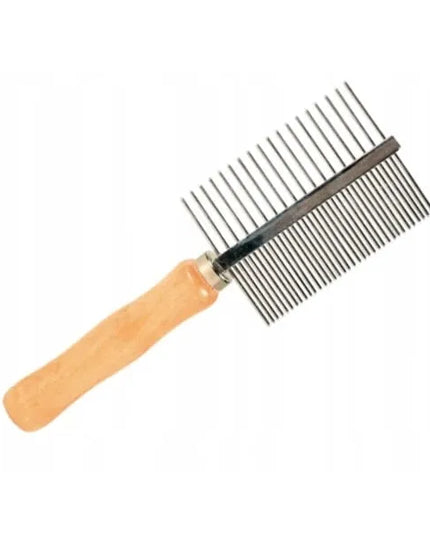 Trixie dvipusės metalinės šukos su medine rankena 17 cm