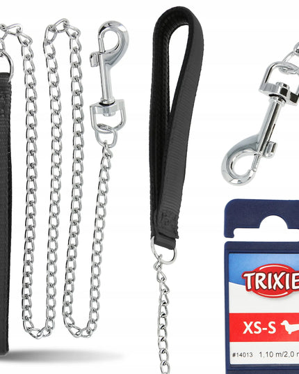 TRIXIE grandininis pavadėlis šunims, 1,1 m, XS-S dydis, patvarus metalinis