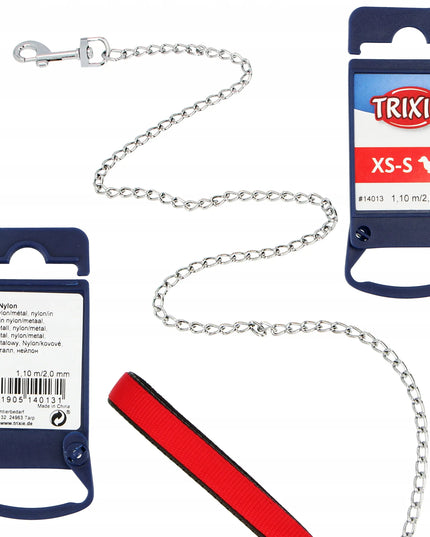 TRIXIE grandininis pavadėlis šunims, 1,1 m, XS-S dydis, patvarus metalinis