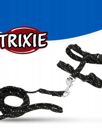 TRIXIE katų petnešos su pavadėliu, 27–45 cm, reguliuojamos, atspindinčios šviesą