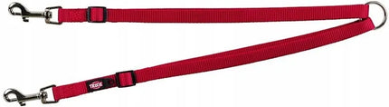 TRIXIE pavadžio skirstytuvas dviem šunims, reguliuojamas 40-70 cm, raudonas