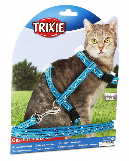 TRIXIE petneikų ir pavadėlio komplektas katėms, reguliuojamas 27-45 cm, violetinės spalvos