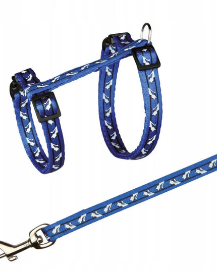 TRIXIE petneikų ir pavadėlio komplektas katėms, reguliuojamas 27-45 cm, violetinės spalvos