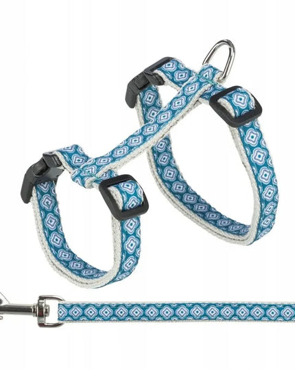 Trixie petneši su pavadėliu, katėms, mėlynos, 27–45 cm/13 mm, 1,20 m