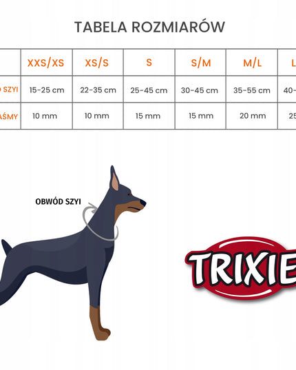 TRIXIE Premium reguluojamas antkaklis šunims, 40-65 cm/2,5 cm, raudonas