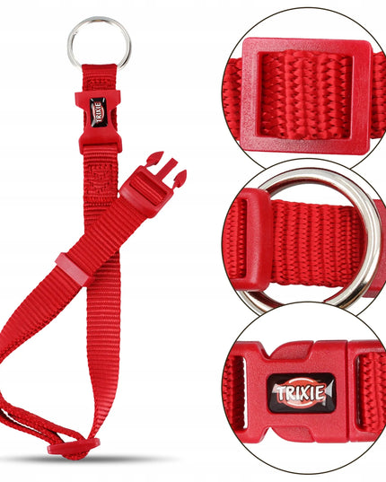 TRIXIE reguluojamas nailoninis antkaklis šunims, 35–55 cm, raudonas, M/L
