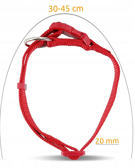 TRIXIE reguluojamas nailoninis antkaklis šunims, 35–55 cm, raudonas, M/L