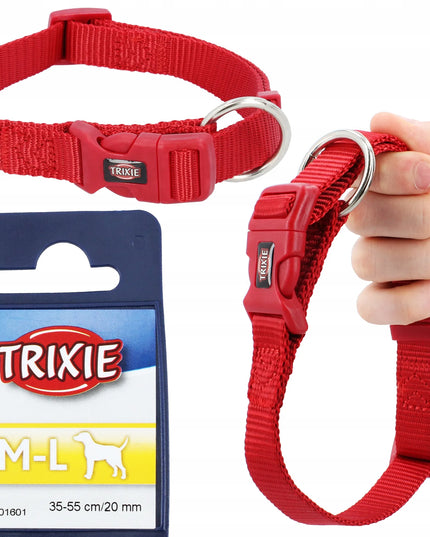 TRIXIE reguluojamas nailoninis antkaklis šunims, 35–55 cm, raudonas, M/L
