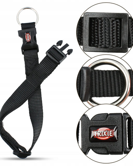 TRIXIE reguluojamas nailoninis antkaklis šunims, 40-65 cm, juodas