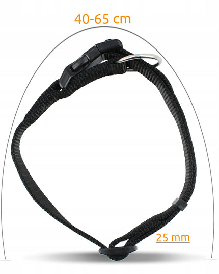 TRIXIE reguluojamas nailoninis antkaklis šunims, 40-65 cm, juodas