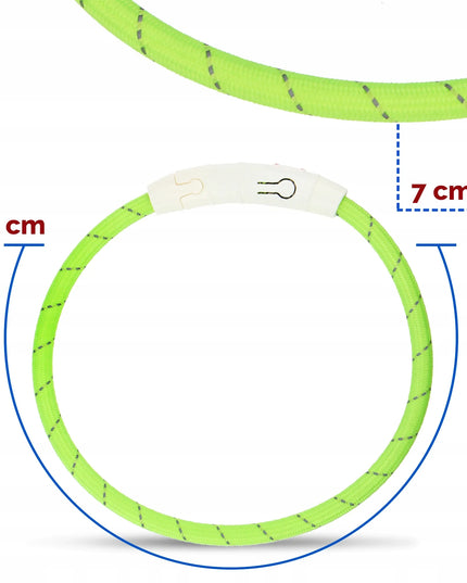 TRIXIE šviečiantis LED antkaklis šunims, 45 cm, žalias, reguliuojamas, atsparus vandeniui