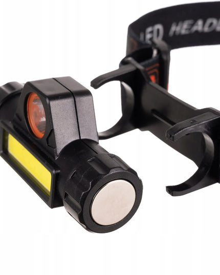 Trizand galingas įkraunamas LED priekinis žibintas su USB