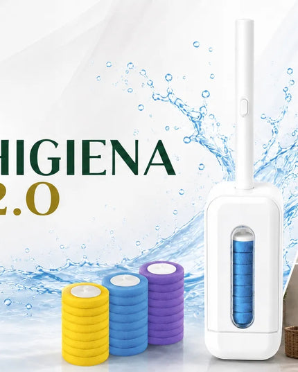 Tualeto šepetys su keičiamomis kempinėlėmis + 24 Higiena 2.0 įdėklai