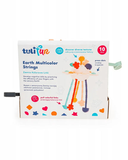 Tuli Fun sensorinis žaislas Žemė su spalvingomis virvelėmis TF 30135
