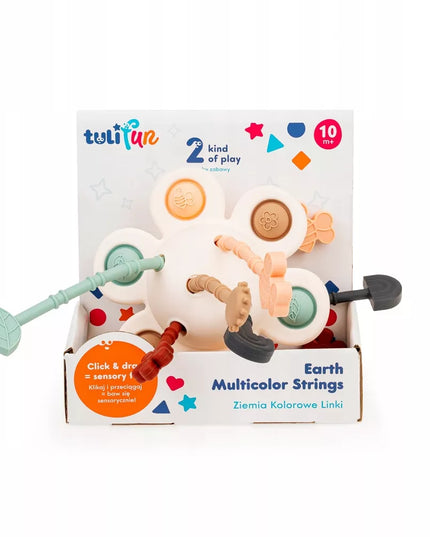 Tuli Fun sensorinis žaislas Žemė su spalvingomis virvelėmis TF 30135
