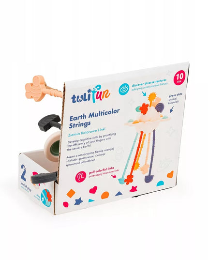 Tuli Fun sensorinis žaislas Žemė su spalvingomis virvelėmis TF 30135