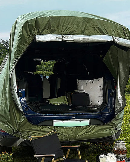 Turistinė kempingo palapinė, tvirtinama prie automobilio bagažinės
