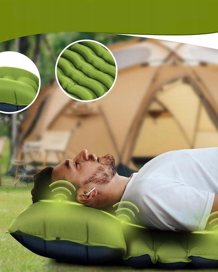 Turistinis savaime pripučiamas kilimėlis su pagalve 200 cm, storas čiužinys