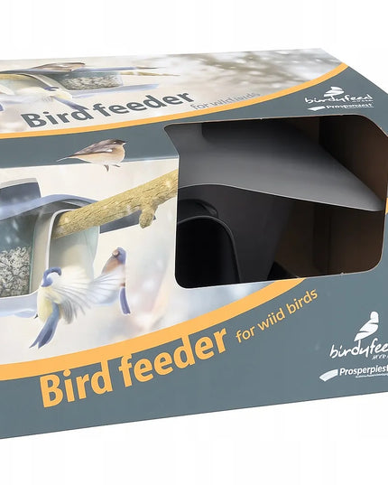 Tvirta elegantiška lesykla paukščiams Birdyfeed, antracito spalvos