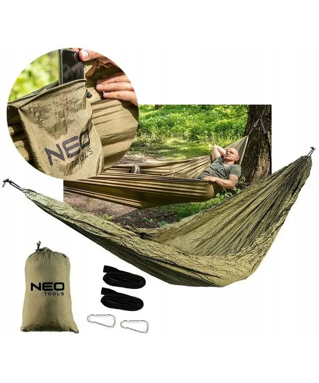 TVIRTAS SODOS HAMAKAS 200KG SURVIVAL TURISTINIS NEO TOOLS