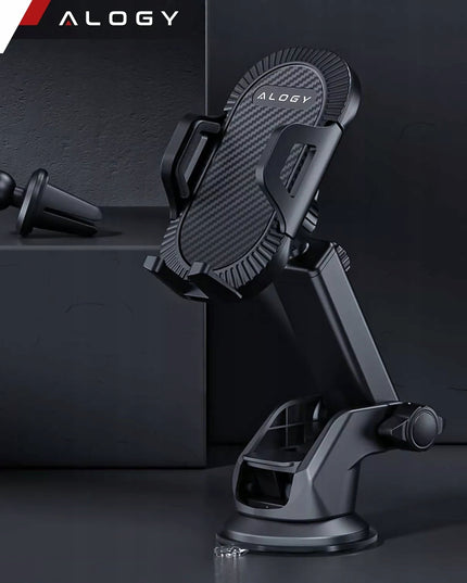 Automobilinis telefono laikiklis 4-in-1, skirtas prietaisų skydeliui, priekiniam stiklui, salonui