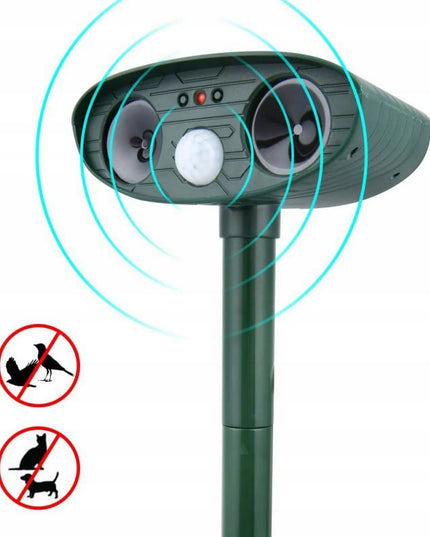 Ultragarsinis gyvūnų atbaidymo prietaisas su judesio davikliu ir saulės baterija | Saugus šunims, katėms, graužikams, paukščiams ir laukiniams gyvūnams