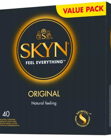 Unimil SKYN ORIGINAL klasikinės prezervatyvai be latekso, 40 vnt.