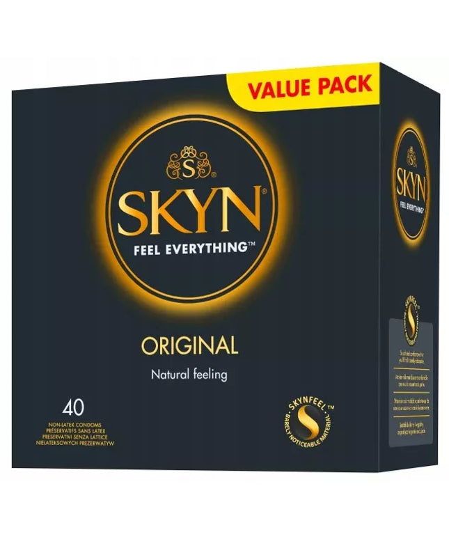 Unimil SKYN ORIGINAL klasikinės prezervatyvai be latekso, 40 vnt.