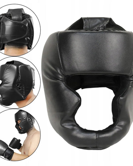Unisex bokso šalmas veido apsauga sparingams 50-58 cm juodas