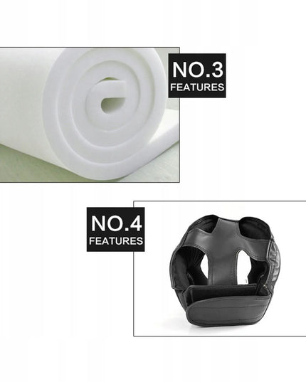 Unisex bokso šalmas veido apsauga sparingams 50-58 cm juodas