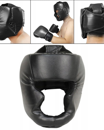 Unisex bokso šalmas veido apsauga sparingams 50-58 cm juodas