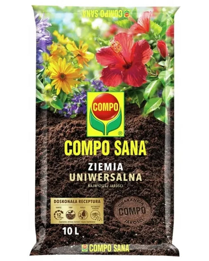 UNIVERSALI ŽEMĖ COMPO SANA AUKŠČIAUSIOS KOKYBĖS SUBSTRATAS AUGALAMS 10L