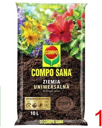 UNIVERSALI ŽEMĖ COMPO SANA AUKŠČIAUSIOS KOKYBĖS SUBSTRATAS AUGALAMS 10L