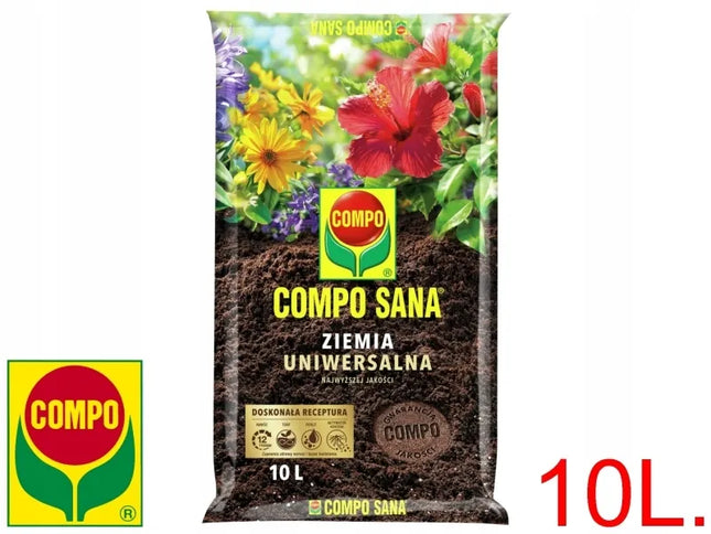 UNIVERSALI ŽEMĖ COMPO SANA AUKŠČIAUSIOS KOKYBĖS SUBSTRATAS AUGALAMS 10L