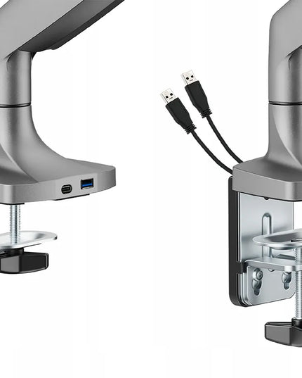 Universalus monitoriaus laikiklis Spacetronik SPAS110S sidabrinis su USB-A ir USB-C