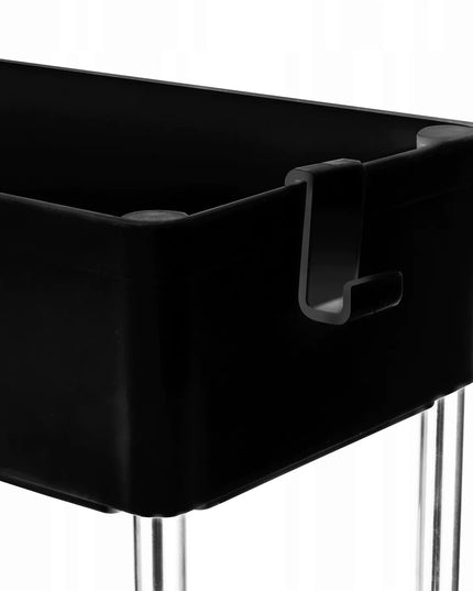 Universalus Tadar vežimėlis su ratukais, 3 lentynos, juodas, 41x14x64 cm