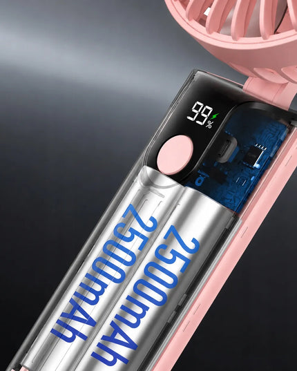 USB ventiliatorius tylus mini stalo ir rankinis ventiliatorius 5000mAh TOPK K38