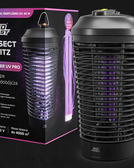 UV vabzdžių gaudyklė nuo uodų, musių ir kandžių 4500V 40W No Pest didelė XXL