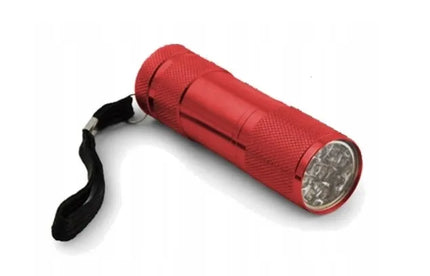 UV žibintuvėlis 9 LED, juodas, aliuminis