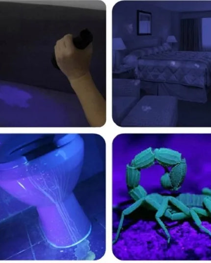 UV žibintuvėlis 9 LED, juodas, aliuminis