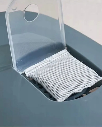 Uždara katės dėžutė su durelėmis – 50x36x35 cm, lengvai valoma, juoda