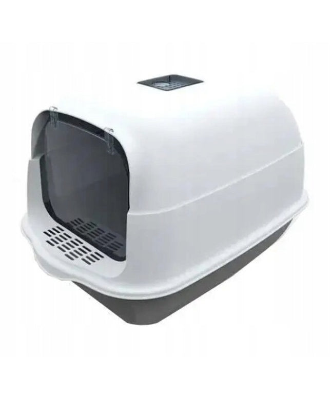 Uždara katės tualeto dėžė su durimis, kraiku ir semtuvėliu 50x35x33 cm