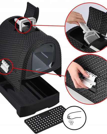 Uždaras kačių tualetas su filtru ir semtuvėliu Curver
